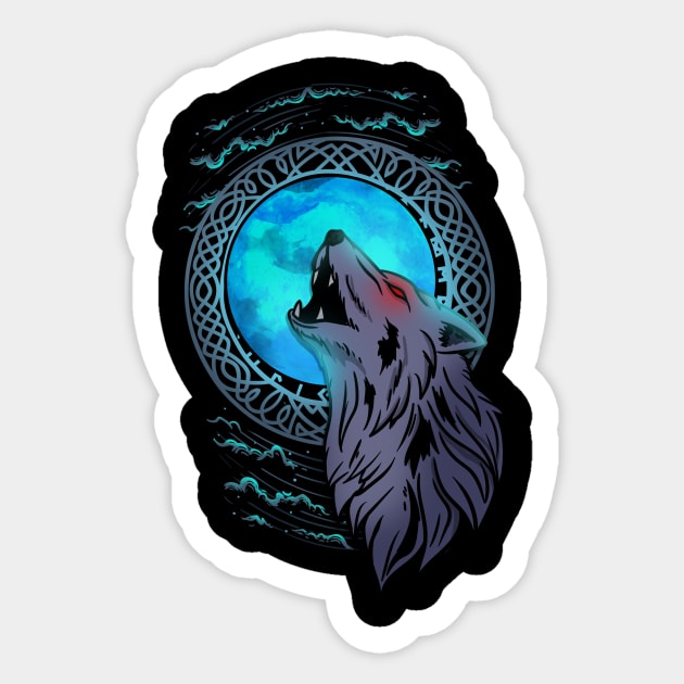 Viking Mythology - Fenrir Wolf Gift Sticker by biNutz